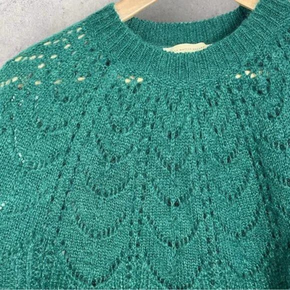 Sezane Paulin Jumper Sweater Green Size Medium French Mohair Merino Wool Knit M - Picture 9 of 13